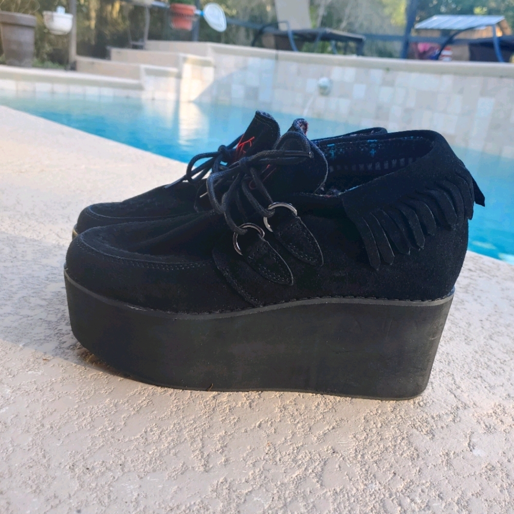 YRU Platform Black Moccasin Creepers